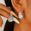 Wholesale Women's Ocean Vacation Style Exaggerated Starfish Earrings In Alloy With Electroplating