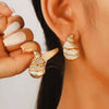 Wholesale Women's Ocean Vacation Style Exaggerated Starfish Earrings In Alloy With Electroplating