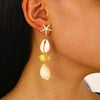 Wholesale Women's Ocean Vacation Style Exaggerated Starfish Earrings In Alloy With Electroplating