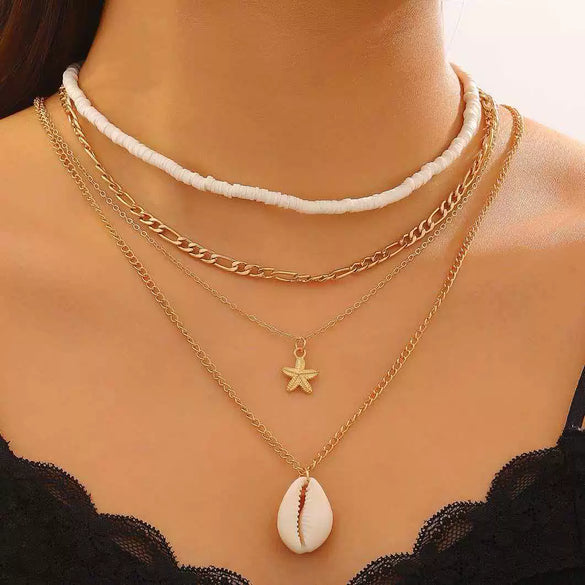 Wholesale Women's Oceanstyle Marine Life Pattern Zinc Alloy Electroplated Earrings And Necklace Set