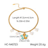 Wholesale Women's Oildrip Flower Stainless Steel Electroplated Necklace With Pearl Tassel Chain