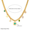 Wholesale Women's Old Money Style Stainless Steel Electroplated Necklace With Butterfly Daisy Turquoise Flower Pendant