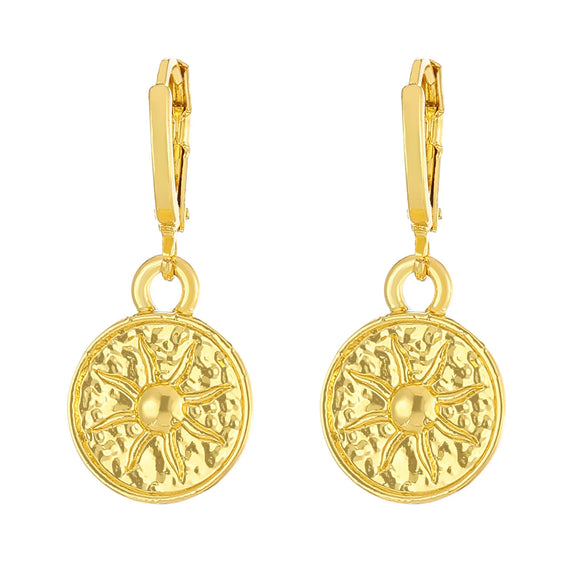 Wholesale Women's Opal Sun Earrings Alloy Geometric Electroplated