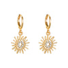 Wholesale Women's Opal Sun Earrings Alloy Geometric Electroplated