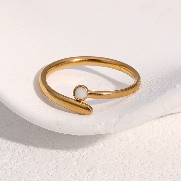 Wholesale Women's Open Ring Geometric Pattern Stainless Steel Electroplated Simple Style