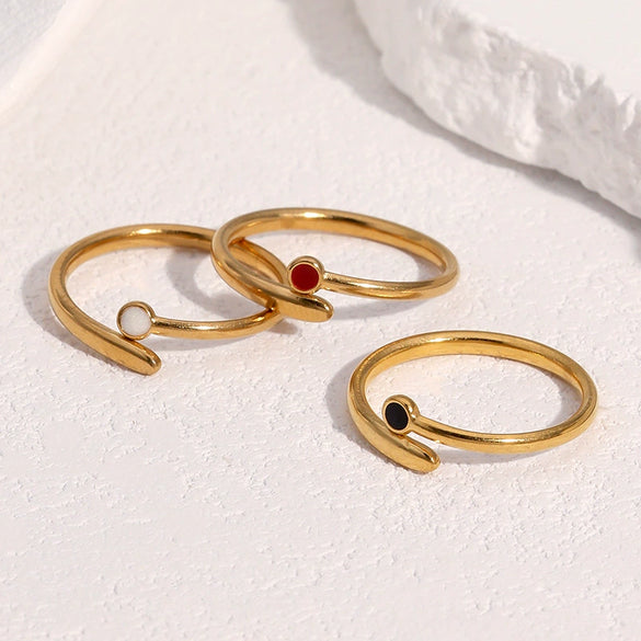 Wholesale Women's Open Ring Geometric Pattern Stainless Steel Electroplated Simple Style