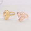 Wholesale Women's Open Ring In Ins Style With Sunflower And Heart Shape Pattern Made Of Copper With Electroplating Treatment