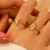 Wholesale Women's Open Ring In Ins Style With Sunflower And Heart Shape Pattern Made Of Copper With Electroplating Treatment