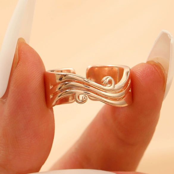 Wholesale Women's Open Ring In Ins Style With Sunflower And Heart Shape Pattern Made Of Copper With Electroplating Treatment