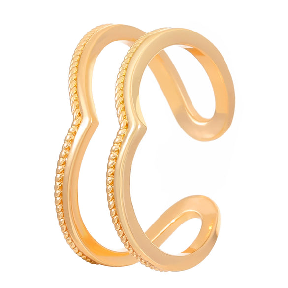 Wholesale Women's Open Ring In Ins Style With Sunflower And Heart Shape Pattern Made Of Copper With Electroplating Treatment