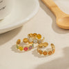 Wholesale Women's Open Ring Stainless Steel Geometric Electroplated Daisy Flower Design