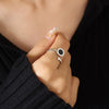 Wholesale Women's Open Ring 316L Stainless Steel Acrylic Zircon Goldplated Geometric Letter Number Inlay Jewelry