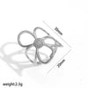 Wholesale Women's Open Rings Stainless Steel Gold And Silver Color Matching Cut Out Flower Electroplated Design