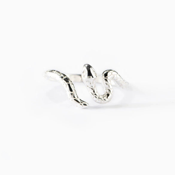Wholesale Women's Open Snake Ring S925 Sterling Silver Geometric Style Electroplated