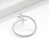 Wholesale Women's Open Zircon Cross Ring Copper Electroplated Simple Fashion