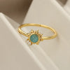 Wholesale Women's Opening Adjustable Sun Opal Ring Brass Electroplated