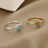 Wholesale Women's Opening Adjustable Sun Opal Ring Brass Electroplated