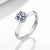 Wholesale Women's Opening Ring S925 Sterling Silver Geometric Electroplated Mosan Diamond Jewelry