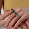 Wholesale Women's Opening Ring Titanium Steel Non Fading Inlaid Turquoise Drop Shape Electroplated Jewelry