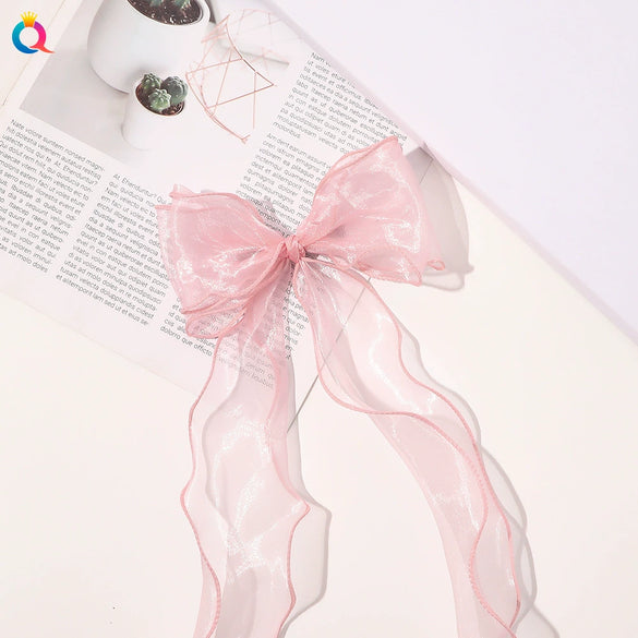 Wholesale Women's Organza Handmade Duckbill Hair Clip Bow Ribbon Style Hair Accessories
