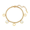 Wholesale Women's Original Design Geometric Stainless Steel Electroplated Flower Bracelets With Five Leaf Clover Jewelry