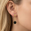 Wholesale Women's Original Design Geometric Stainless Steel Hollow Threesection Fiveleaf Flower Pendant Earrings With 925 Silver Ear Needles Electroplated