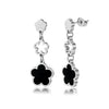 Wholesale Women's Original Design Geometric Stainless Steel Hollow Threesection Fiveleaf Flower Pendant Earrings With 925 Silver Ear Needles Electroplated