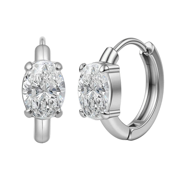 Wholesale Women's Original Design Geometric Zirconencrusted Stainless Steel Electroplated Plain Hoop Earrings