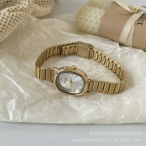 Wholesale Women's Oval Bamboo Steel Band Fashion Casual Simple Watch