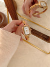Wholesale Women's Oval Bracelet Watch With Roman Numerals Vintage Simple Elegant Zinc Alloy Stainless Steel Medieval Style Square Dial