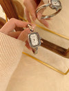 Wholesale Women's Oval Bracelet Watch With Roman Numerals Vintage Simple Elegant Zinc Alloy Stainless Steel Medieval Style Square Dial