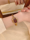 Wholesale Women's Oval Bracelet Watch With Roman Numerals Vintage Simple Elegant Zinc Alloy Stainless Steel Medieval Style Square Dial