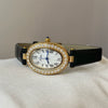 Wholesale Women's Oval Diamondstudded Quartz Watch With Red Leather Strap And Alloy Case