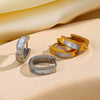 Wholesale Women's Oval Geometric Stainless Steel Earrings With Electroplating Treatment