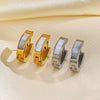 Wholesale Women's Oval Geometric Stainless Steel Earrings With Electroplating Treatment