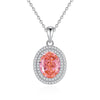 Wholesale Women's Oval Pendant Necklace 925 Sterling Silver High Carbon Diamond Geometric Design