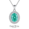 Wholesale Women's Oval Pendant Necklace 925 Sterling Silver High Carbon Diamond Geometric Design