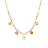 Wholesale Women's Pastoral Style Stainless Steel Electroplated Flower Pendant Necklace With Flat Cross Chain