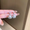 Wholesale Women's Pearl And Zircon Earrings High Sense Geometric Retro Light Luxury Electroplated