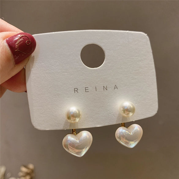 Wholesale Women's Pearl And Zircon Earrings High Sense Geometric Retro Light Luxury Electroplated