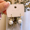 Wholesale Women's Pearl And Zircon Earrings High Sense Geometric Retro Light Luxury Electroplated