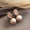 Wholesale Women's Pearl And Zircon Earrings High Sense Geometric Retro Light Luxury Electroplated