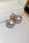 Wholesale Women's Pearl And Zircon Earrings High Sense Geometric Retro Light Luxury Electroplated
