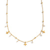 Wholesale Women's Pearl Cross Pendant Necklace In Geometric Shape With 18K Real Gold Plating And Pvd Furnace Vacuum Real Gold Processing Stainless Steel Jewelry