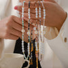 Wholesale Women's Pearl Crystal Beads And Steel Beads Necklace With Small Daisy Pattern And Electroplating Design