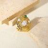 Wholesale Women's Pearl Stainless Steel Irregular Round Open Ring With Animal Zodiac Pattern Electroplated
