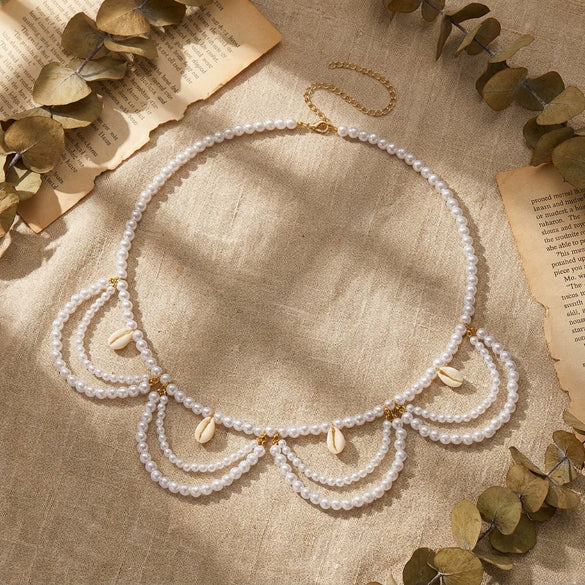 Wholesale Women's Pearl Starfish Pendant Waist Chain Zinc Alloy Multiple Circles Design