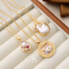 Wholesale Women's Pendant Necklace Copper Gold Plated Geometric Flower Drop Shape Electroplating French Retro Style