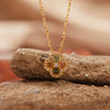 Wholesale Women's Pendant Necklace With S925 Sterling Silver 18K Gold Natural Tourmaline Four Leaf Clover Geometric Shape Set With Gemstones Retro Elegant Style