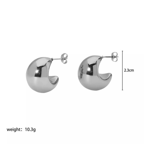Wholesale Women's Personality Geometric Electroplated Stainless Steel Hand Jewelry And Earrings Set